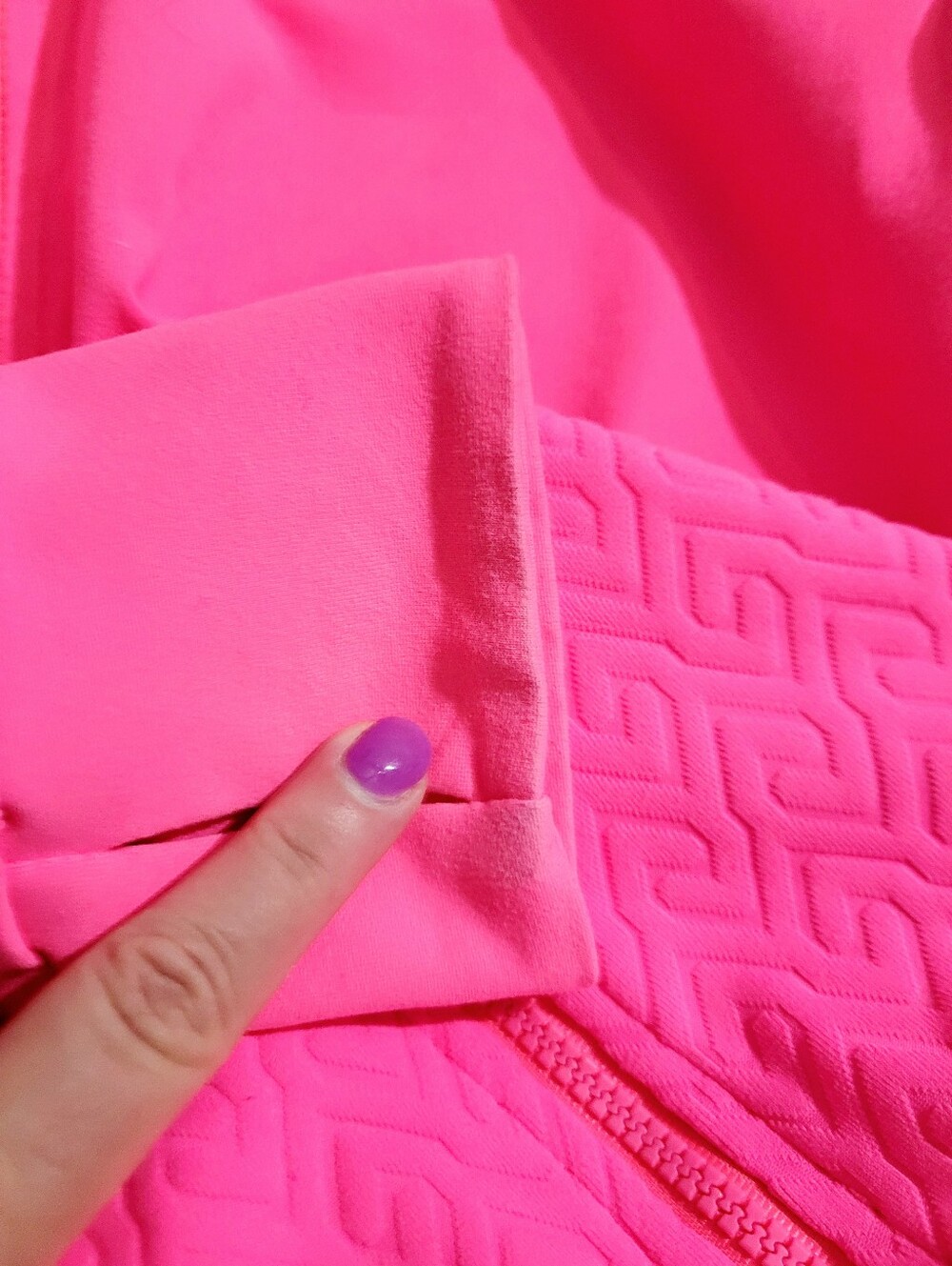 Trina Turk Recreation Activewear Set Jacket & Crop Leggings Pink Black Women L - Picture 15 of 16